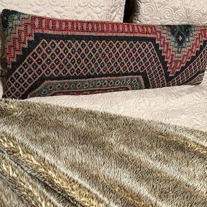 Handmade Vintage Kilim Rug Bolster Pillow